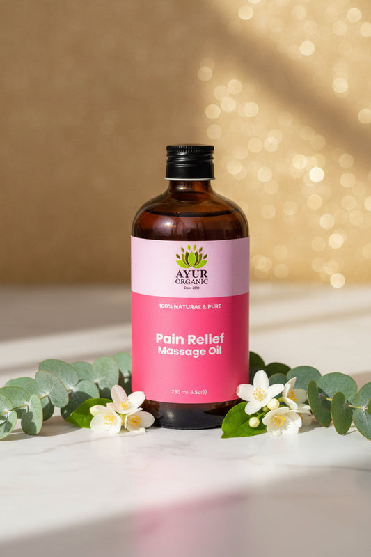 Pain Relief Massage Oil 250ml Glass Bottle