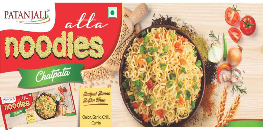 Patanjali Atta Noodles Chatpataa - Family Pack (Pack of 4) 