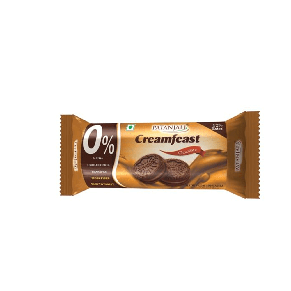 Patanjali Cream Feast Chocolate Biscuit (Pack of 10) 