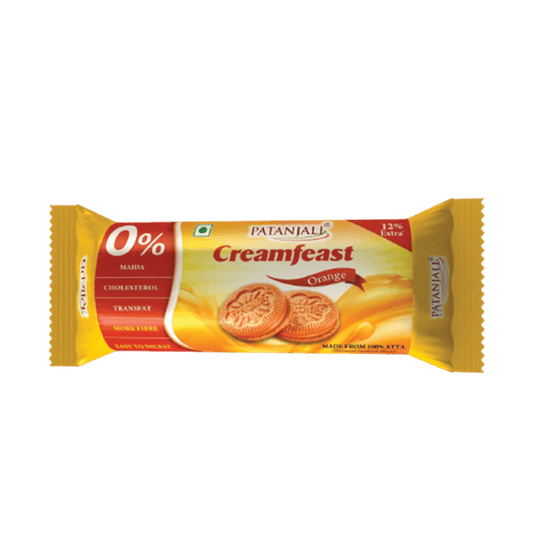 Patanjali Cream Feast Orange Biscuits (Pack of 10) - Grab2buy