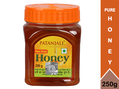 Patanjali Ayurveda Pure Honey 250g for cold, cough and fever reducing the body weight acidity 