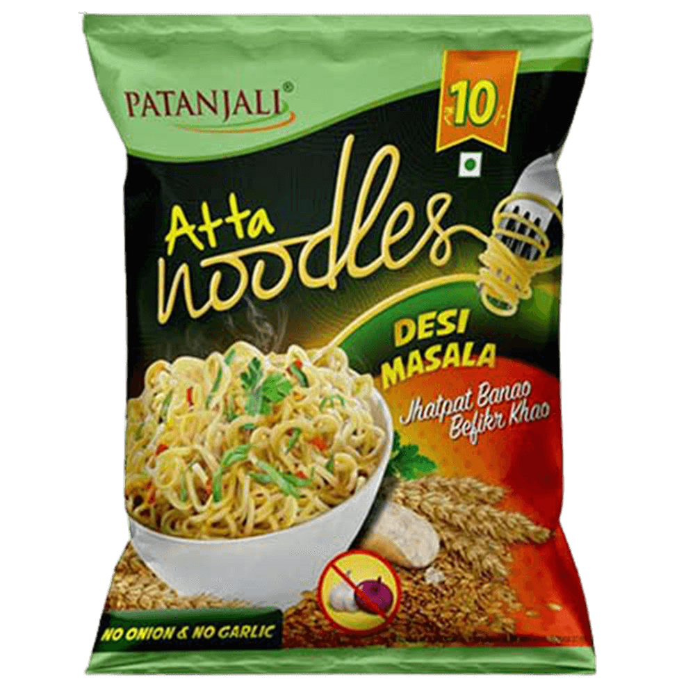 Patanjali Atta Noodles Desi Masala (Pack of 10) 