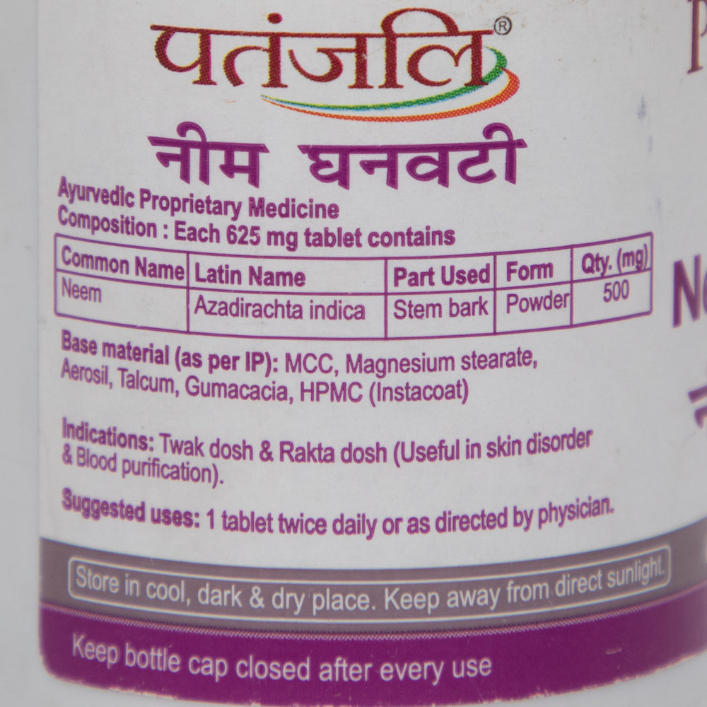 Patanjali Neem Ghan Vati 40Gm Indications