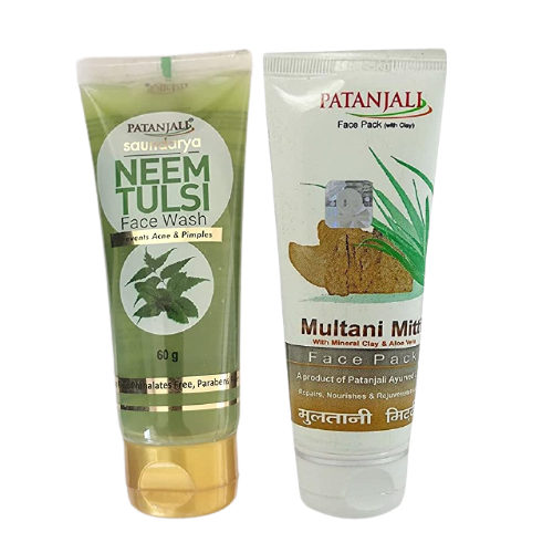 Patanjali Neem Tulsi Face Wash Plus Multani Mitti Face Pack 