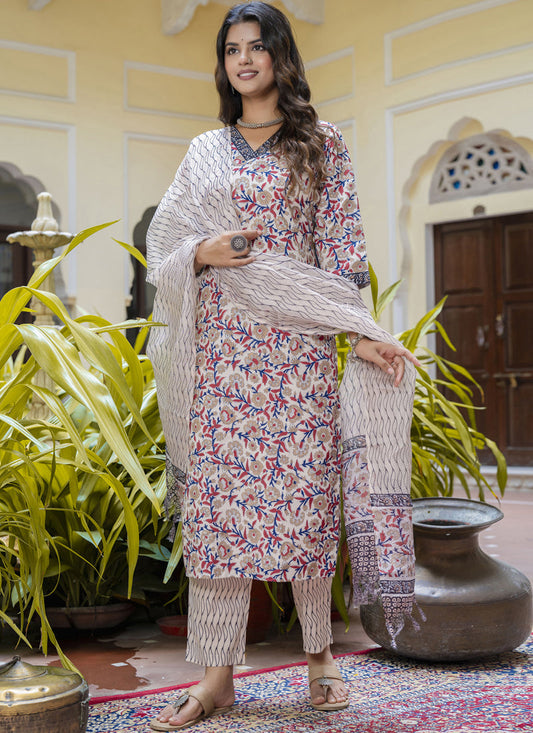 Vegaa Fashion Cream Cotton Kota Checks Salwar Suit  Grab2Buy Vegaa Fashion Grab2Buy