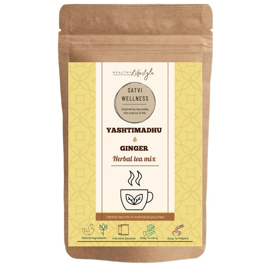 Satvi Wellness Yeshtimadhu Ginger Herbal Infusion Mix In Indvidual Packets | Herbal Tea Sachet