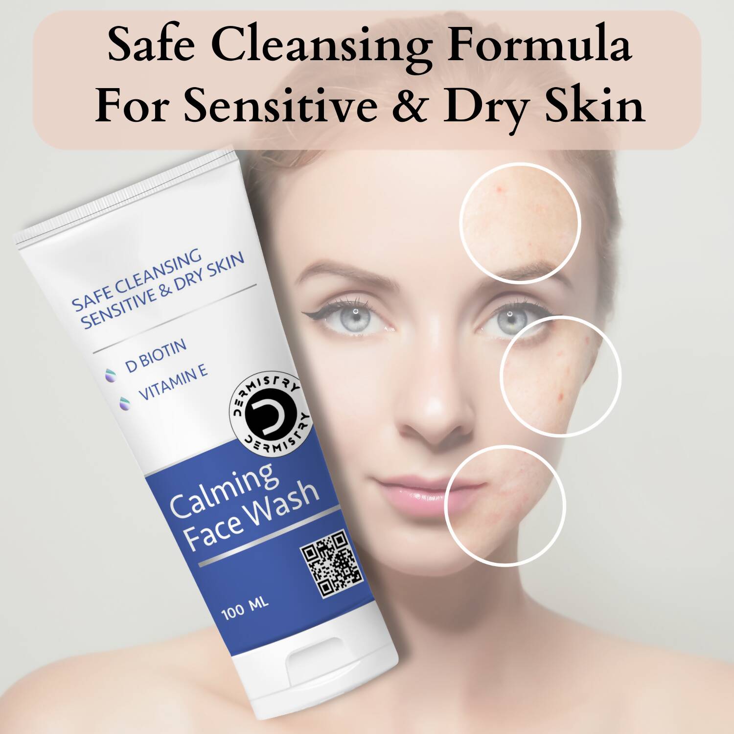 Dermistry Dry & Sensitive Skin Body Milk Lotion & Calming Face Wash 