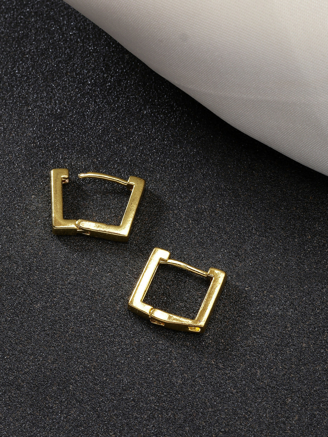 NVR Men's Gold-Polished Geometric Shape Stainless Steel Hoop Earrings - NR Retail-NVR