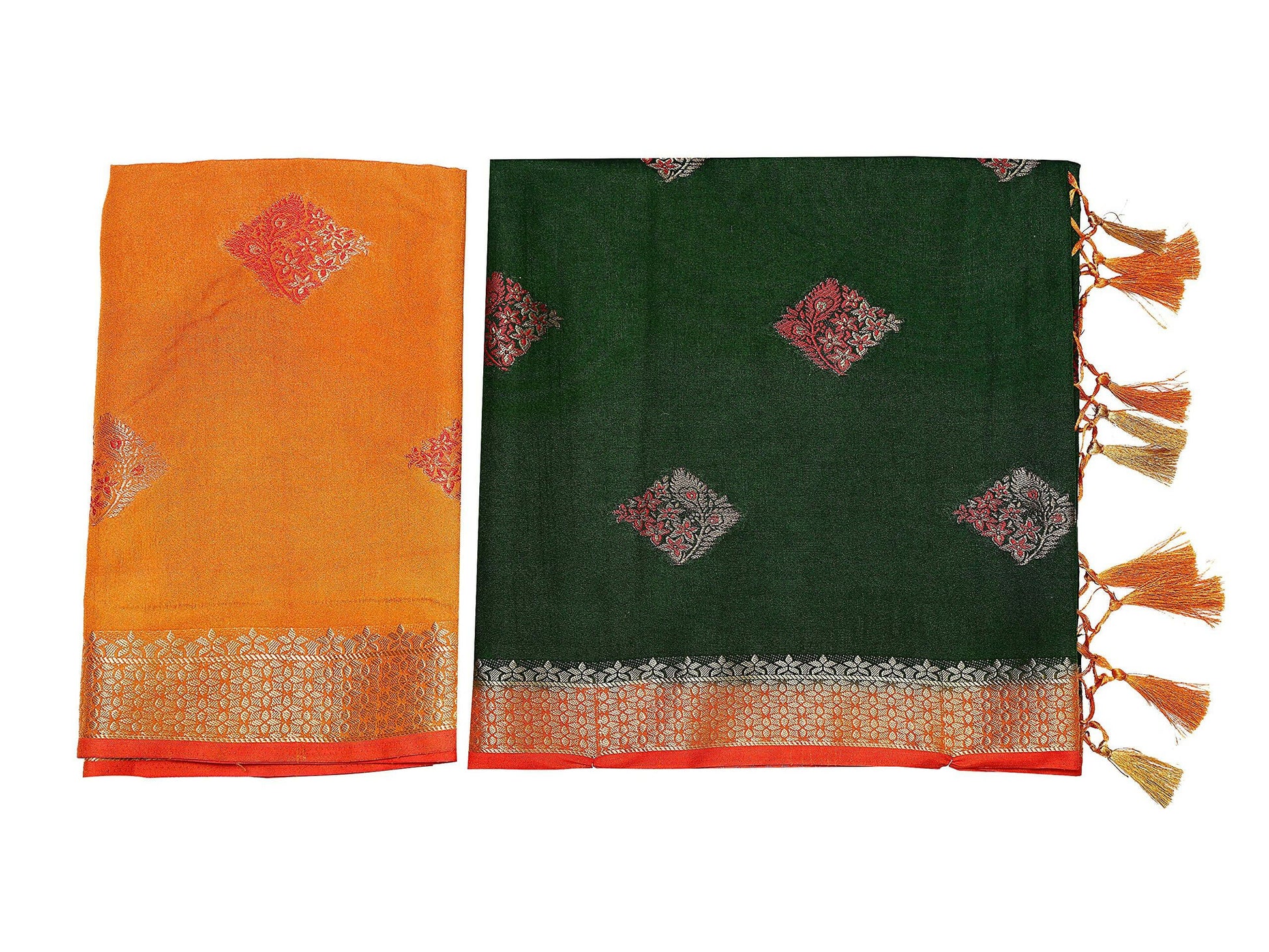 Mimosa Women's Kanchipuram Art Silk Green Saree