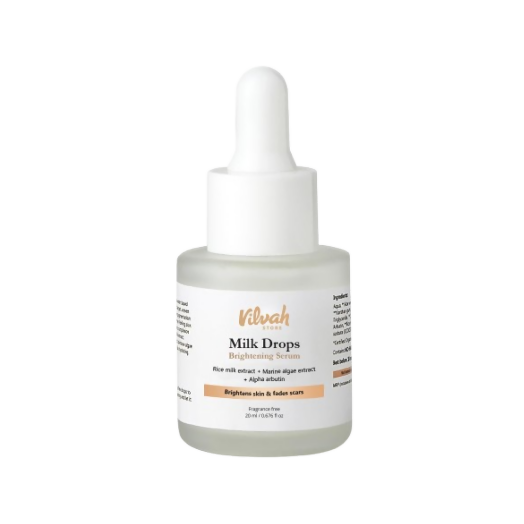 Vilvah Store Milk Drops Brightening Serum With Rice Milk Extract For All Skin Type | Grab2Buy