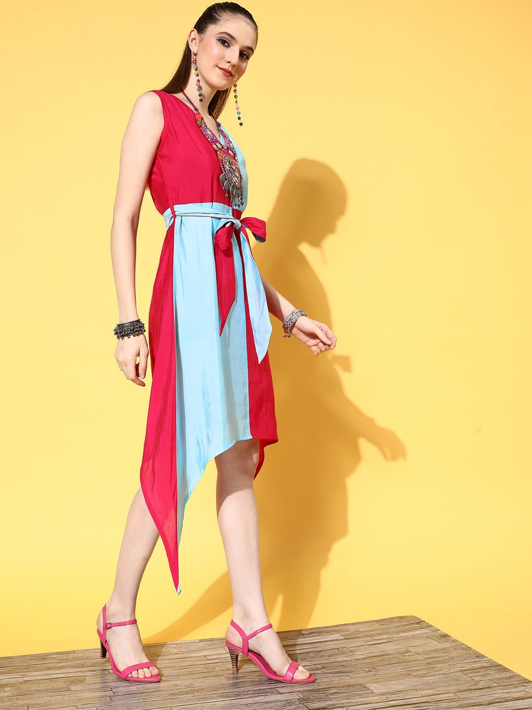 Yufta Pink Fit & Flare Dress  Grab2Buy Yufta Grab2Buy