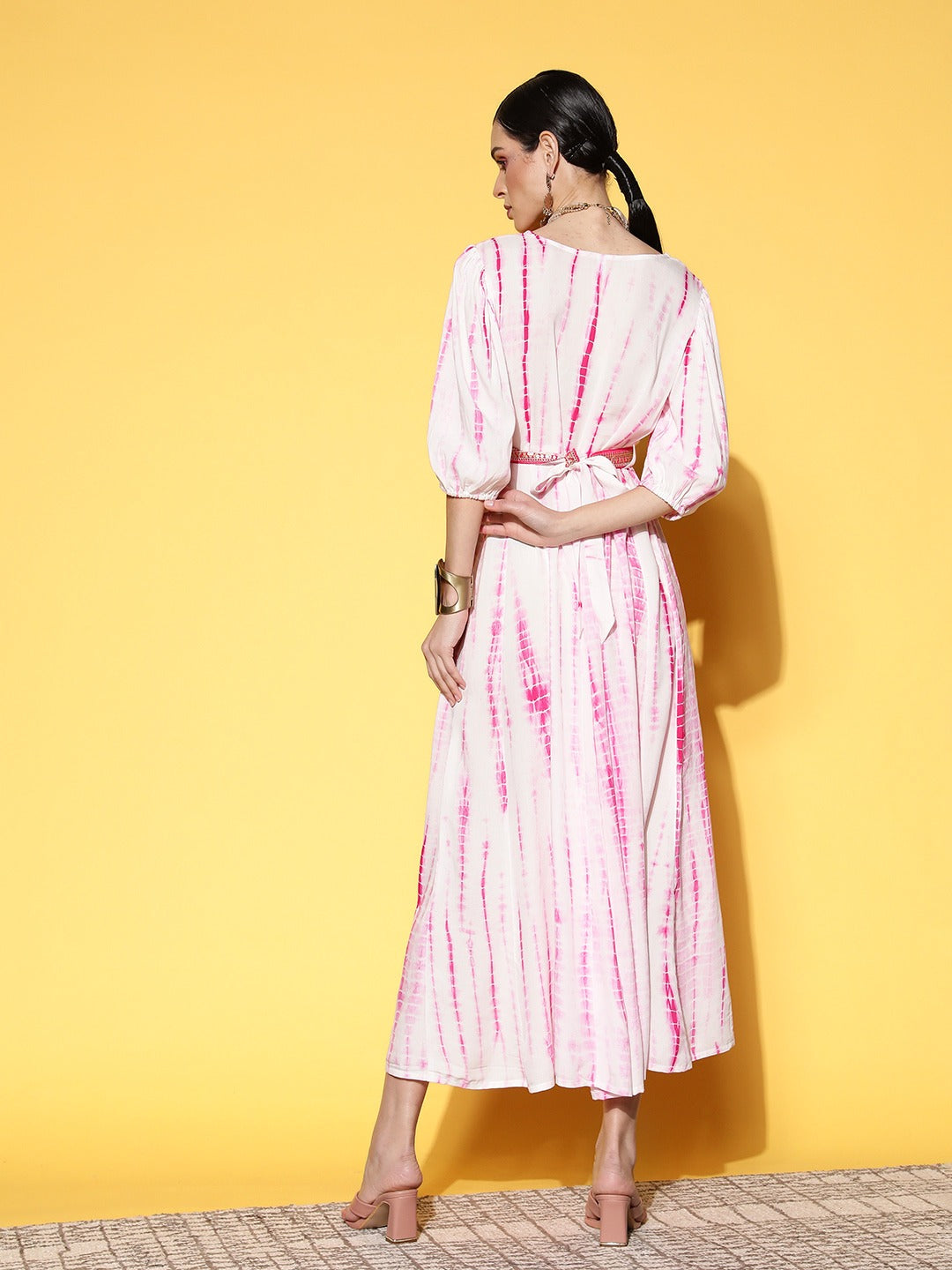 Yufta Pink Midi Dress  Grab2Buy Yufta Grab2Buy