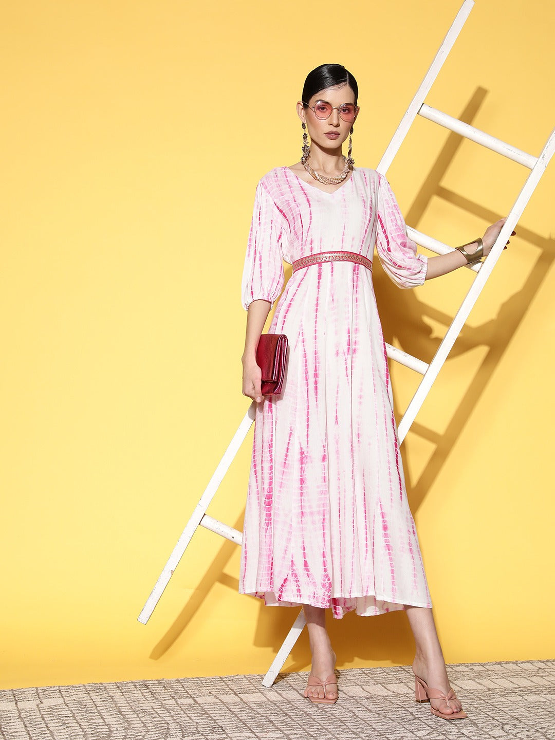 Yufta Pink Midi Dress  Grab2Buy Yufta Grab2Buy