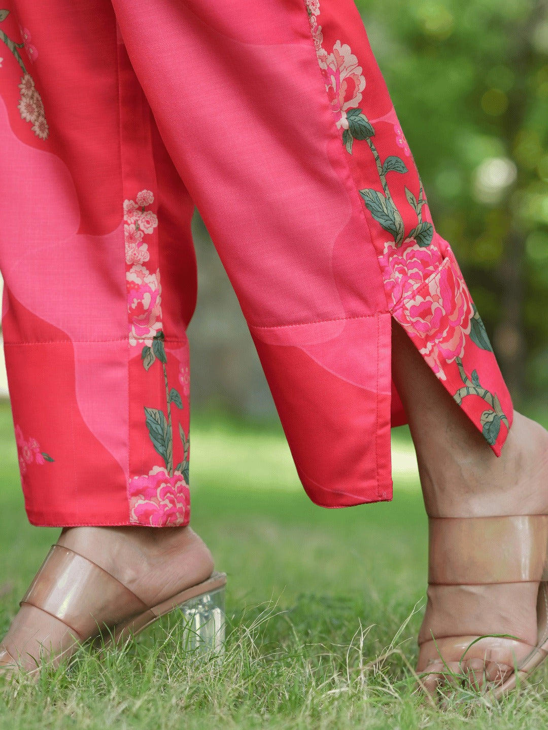 Yufta Pink Printed Shirt with Trousers Co-Ords 