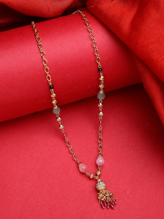 NVR Women's Multicolor Gold-Polished Minimal Chain