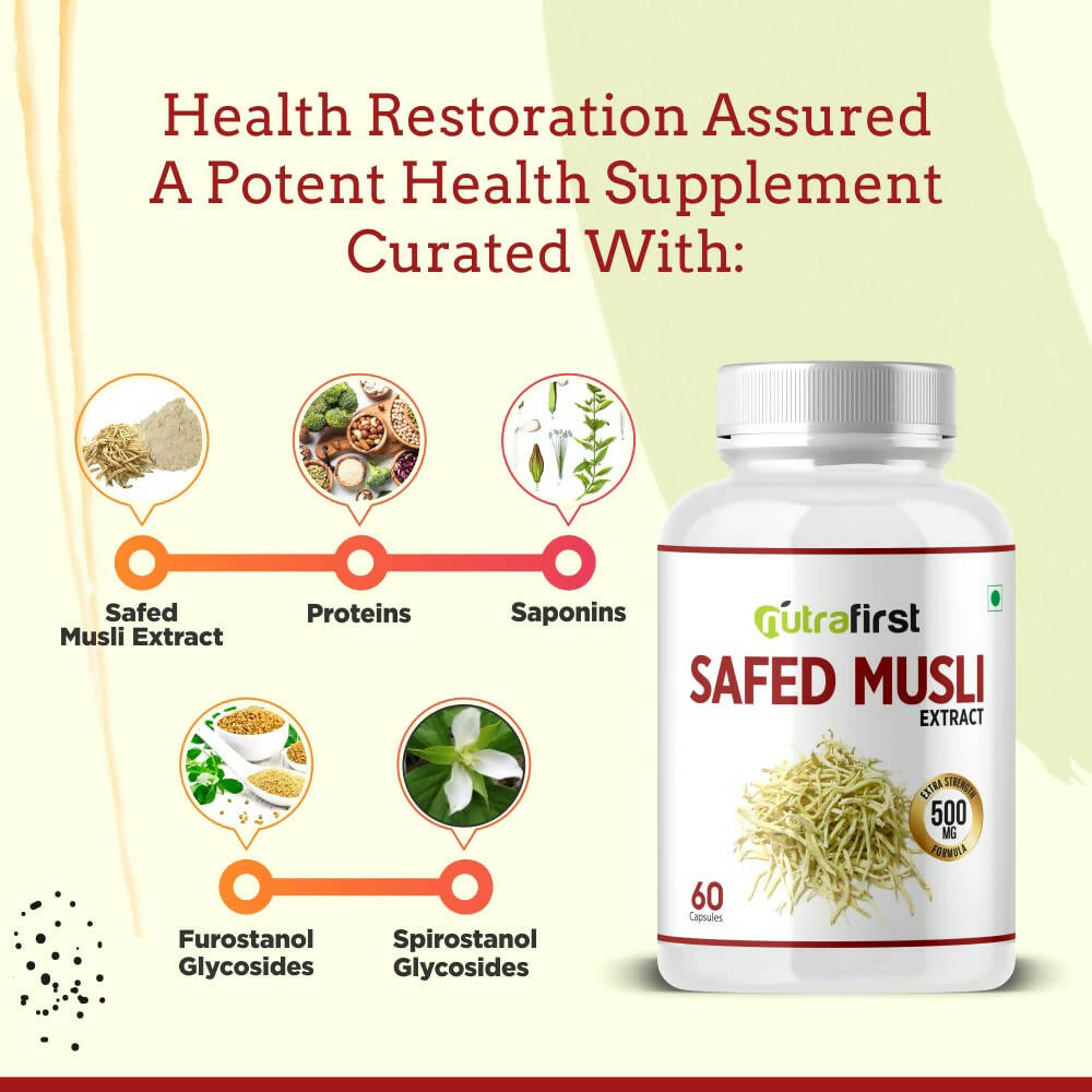 Nutrafirst Safed Musli Extract Capsules - Grab2buy