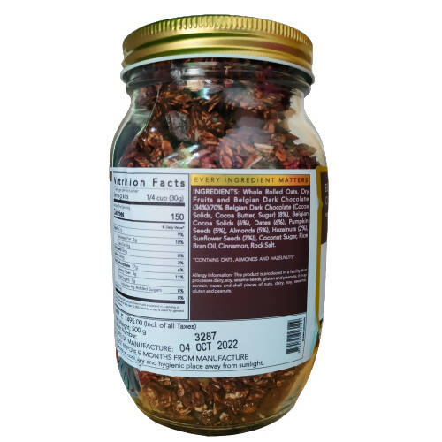 Thenibblebox Belgian Dark Chocolate Granola 