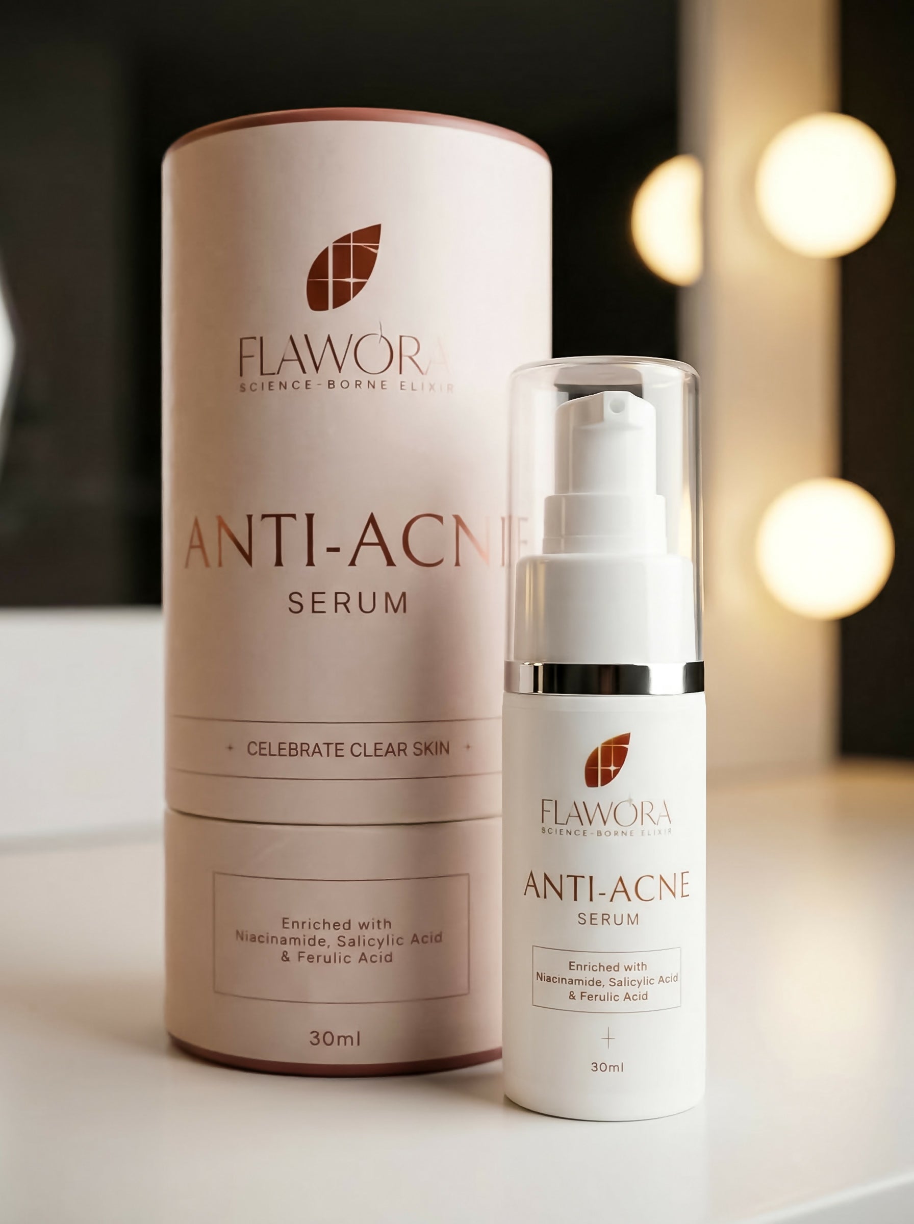 Flawora Set of Anti-Grey Hair Serum, Anti Acne Serum and D-Tan Lotion