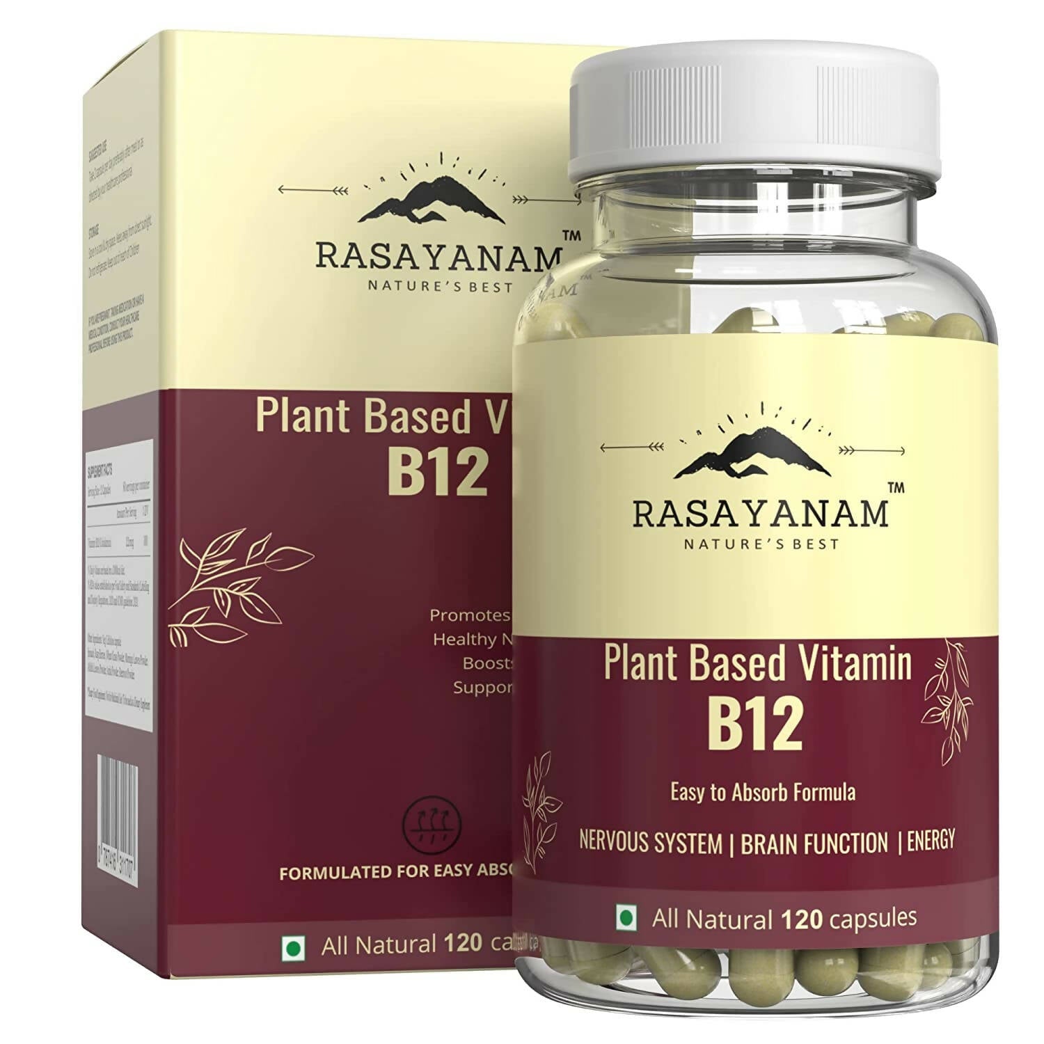 Rasayanam Plant Based Vitamin B12 Capsules for Men & Women - Grab2buy