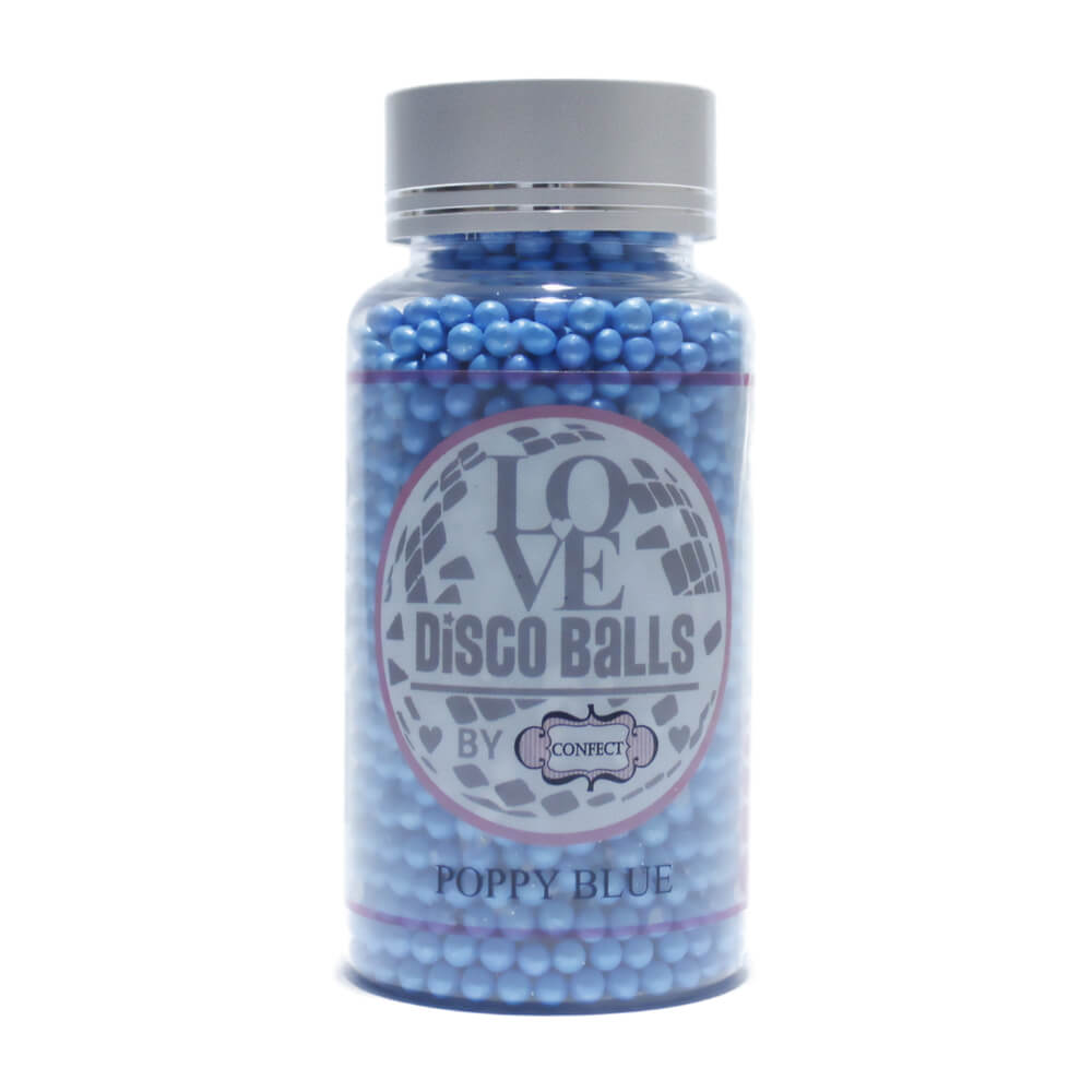 Confect Poppy Blue Disco Balls Sprinkles 4 MM