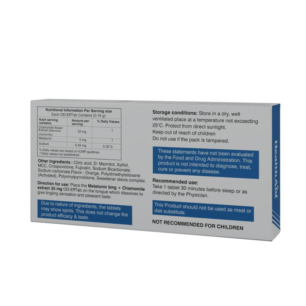 HealthAid Melatonin 5 mg + Chamomile Extract 35 mg OD Effervescent Tablets 