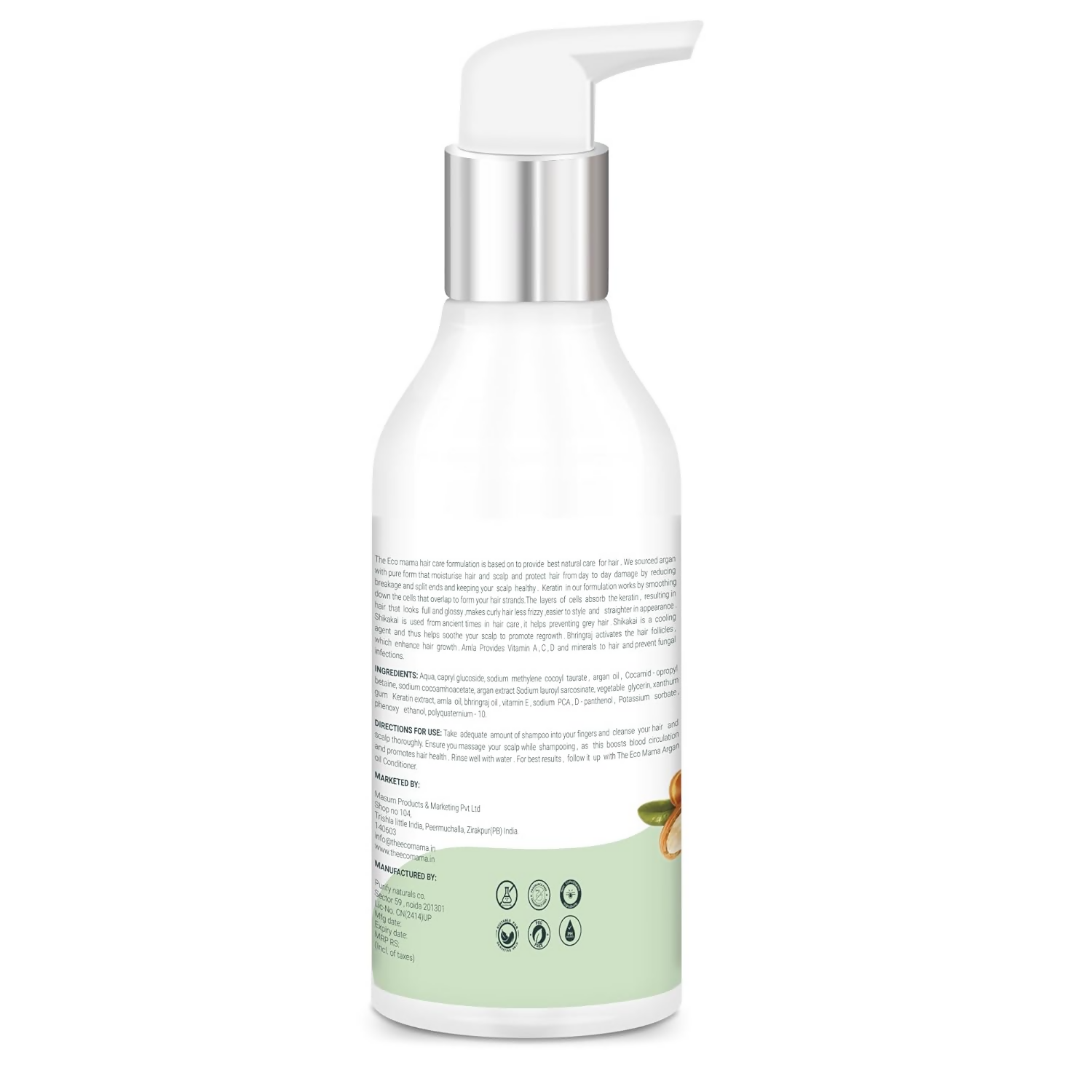 The Eco Mama Argan Keratin Shampoo With Amla Oil, Bhringraj Oil, and Vitamin E  Grab2Buy The Eco Mama Grab2Buy