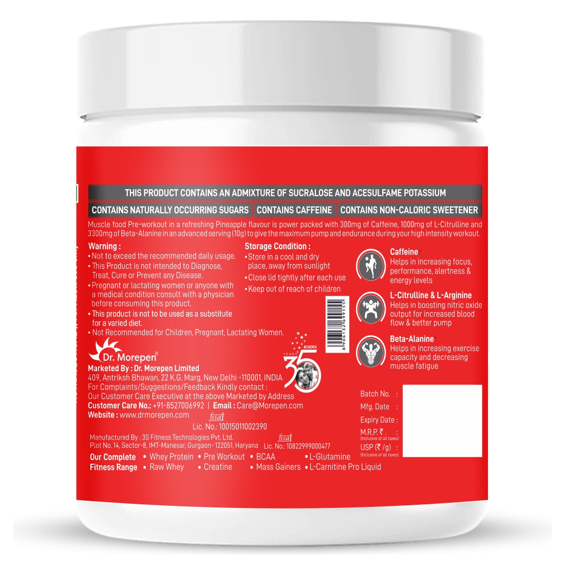 Dr Morpen Muscle Food Pre-Workout (Pineapple Play) 