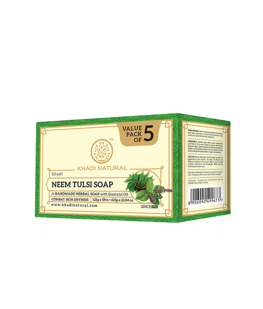 Khadi Natural Herbal Neem Tulsi Soap Combo Pack Of 5 – 125gm Each 