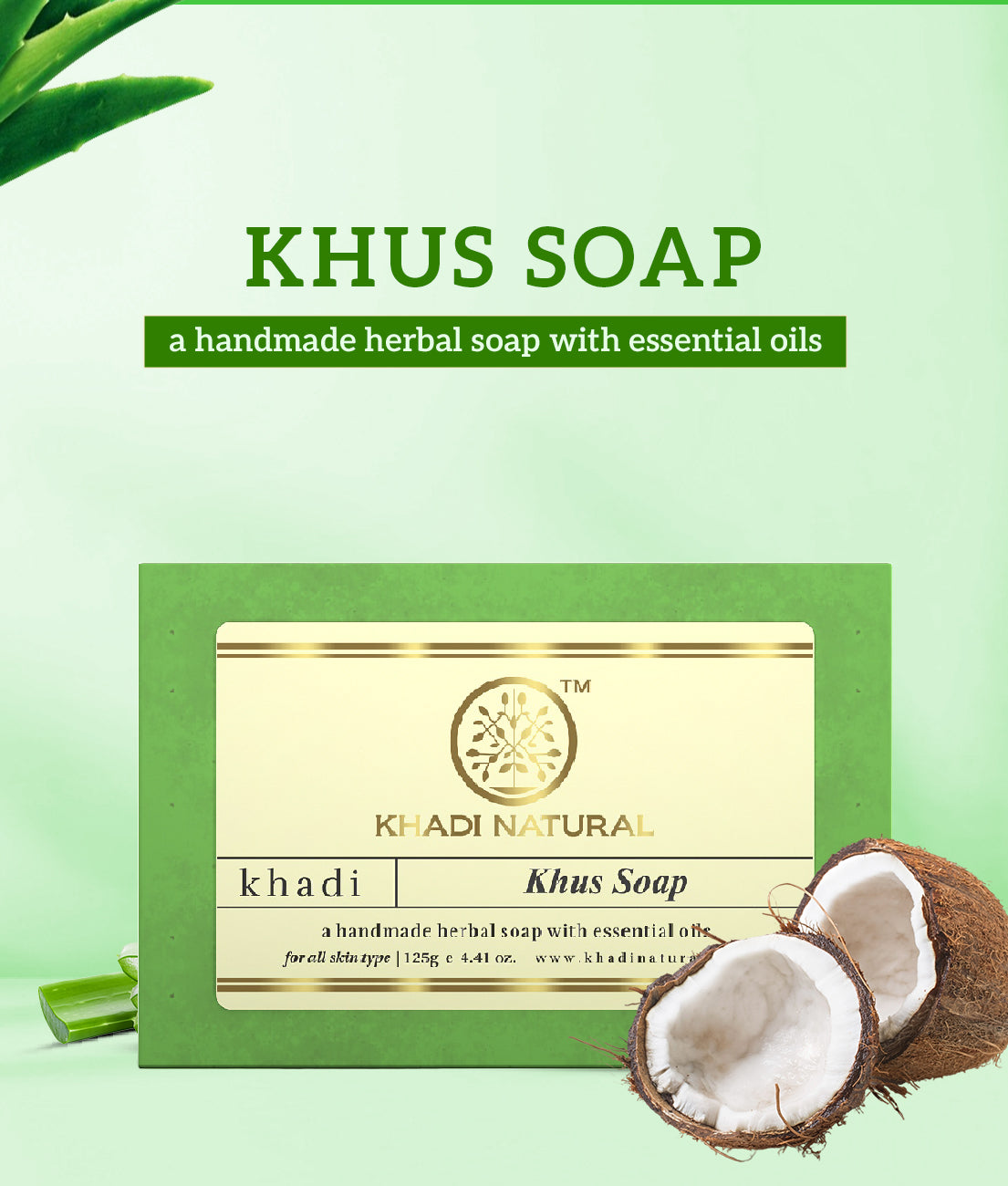 Khadi Natural Herbal Khus Soap Combo Pack Of 8 – 125gm Each 