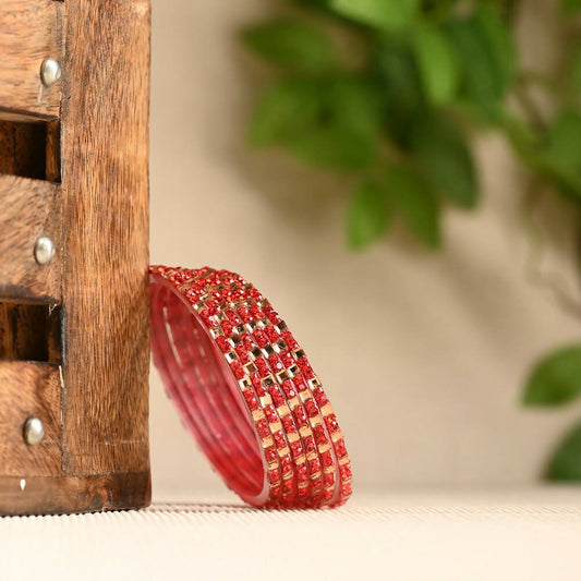Afast Elegant Bridal & Wedding Party Fashion Bangle/Kada Set, Red, Glass, Pack Of 12 Model No- A11 | Grab2Buy