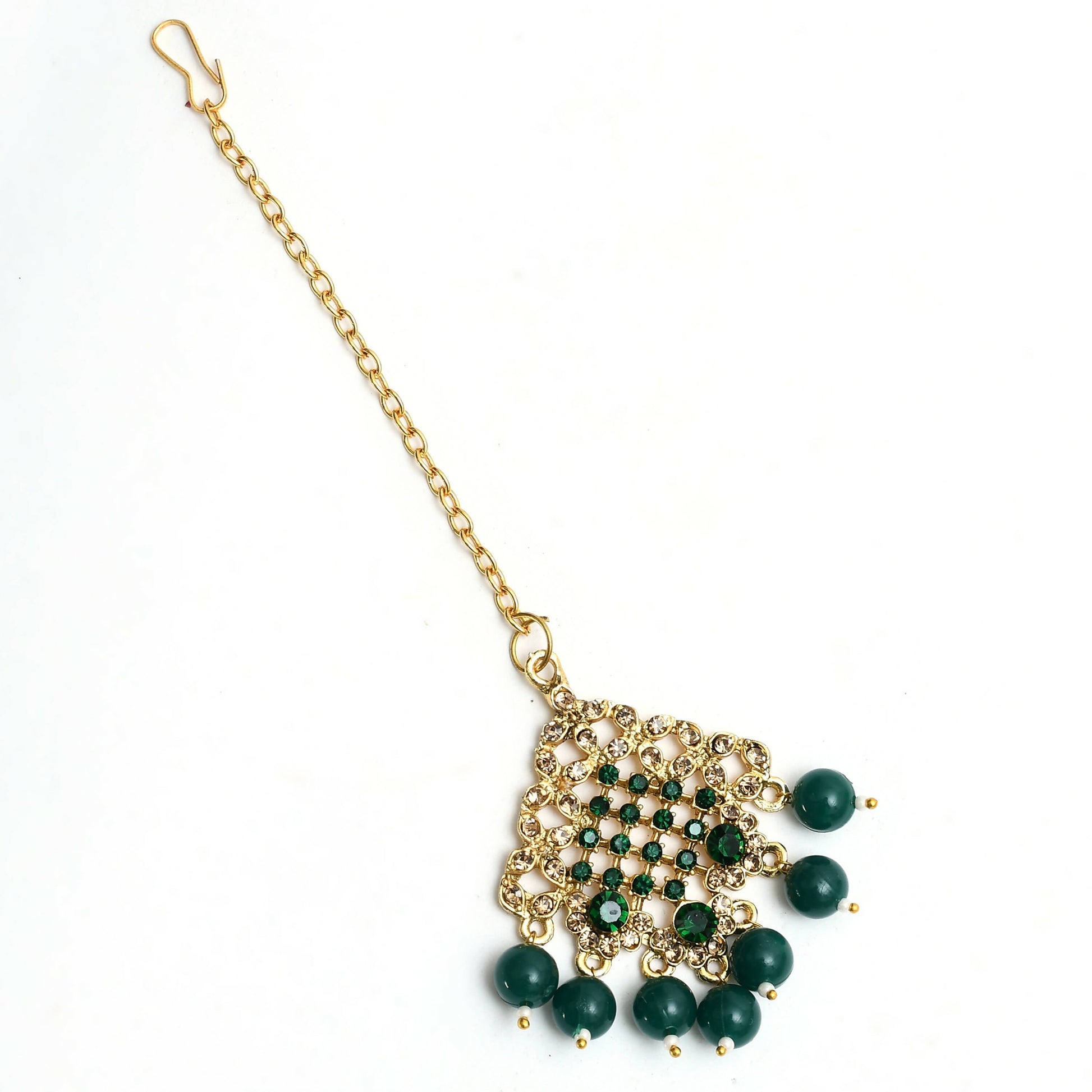 Mominos Fashion Johar Kamal Traditional Rajwadi Design Heavy Golden/Green Color Necklace Set - Grab2buy