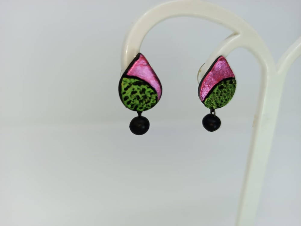 Terracotta Water Drop Ear Studs