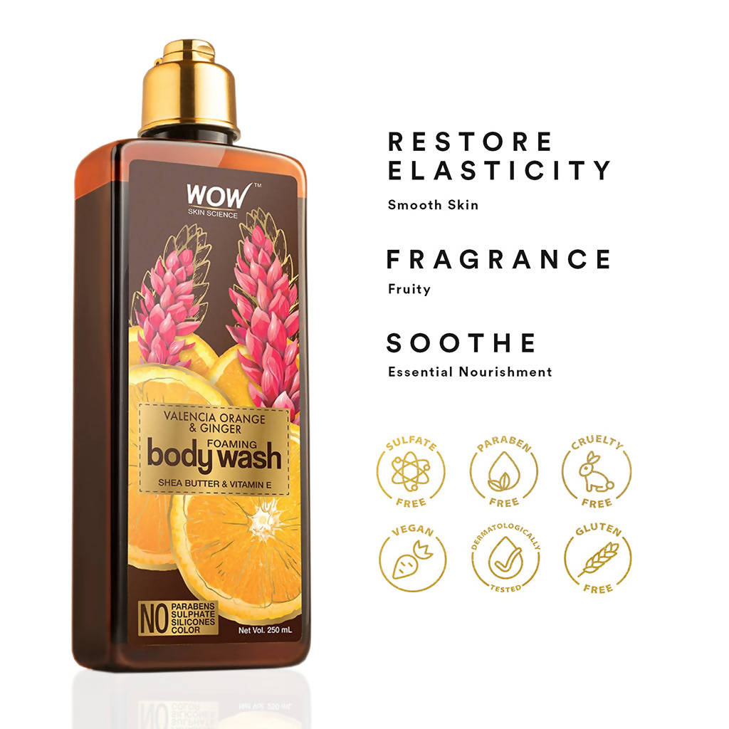 Wow Skin Science Valencia Orange & Ginger Foaming Body Wash  Grab2Buy Wow Skin Science Grab2Buy