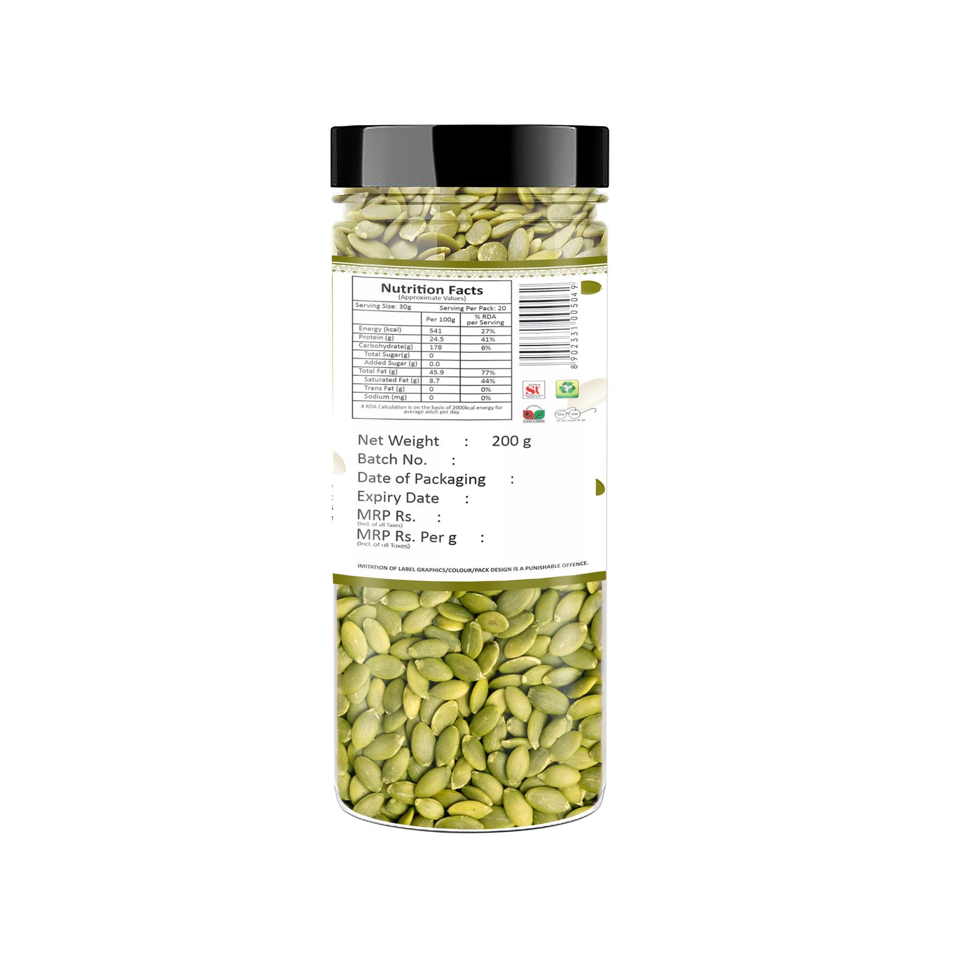 Yum Yum Roasted & Salted Pumpkin Seeds Jar  Grab2Buy Yum Yum Grab2Buy