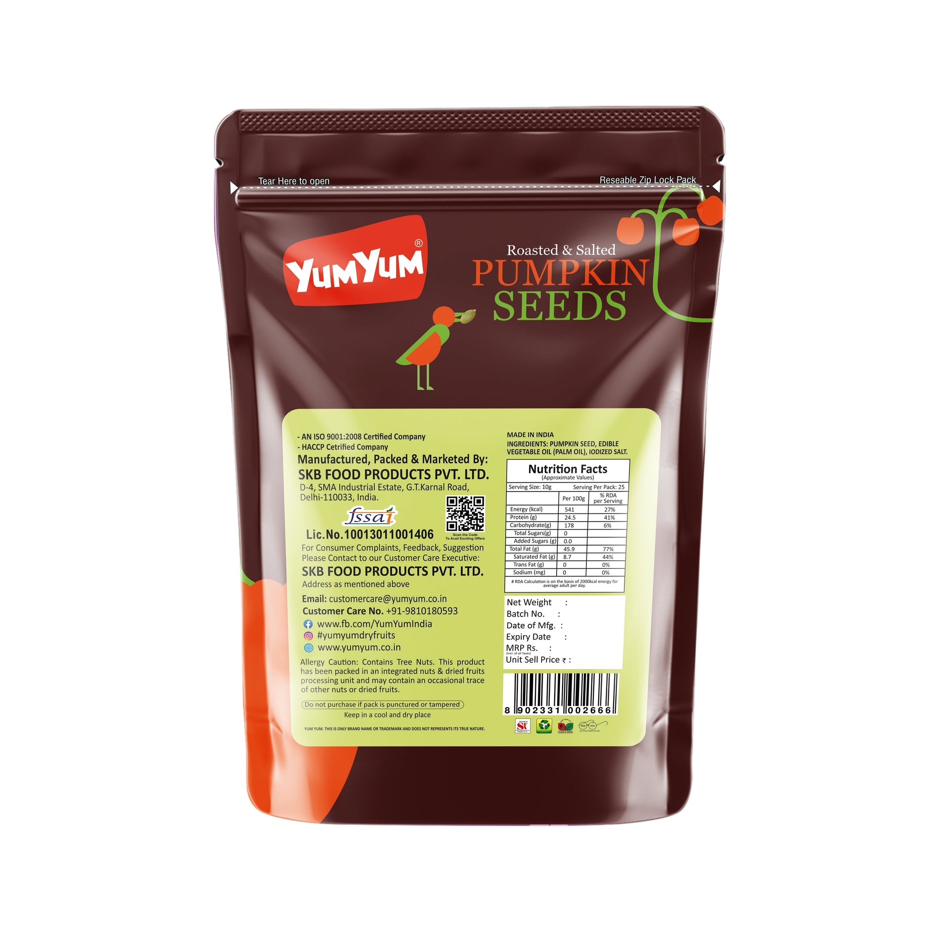 Yum Yum Roasted & Salted Pumpkin Seeds Pouch  Grab2Buy Yum Yum Grab2Buy