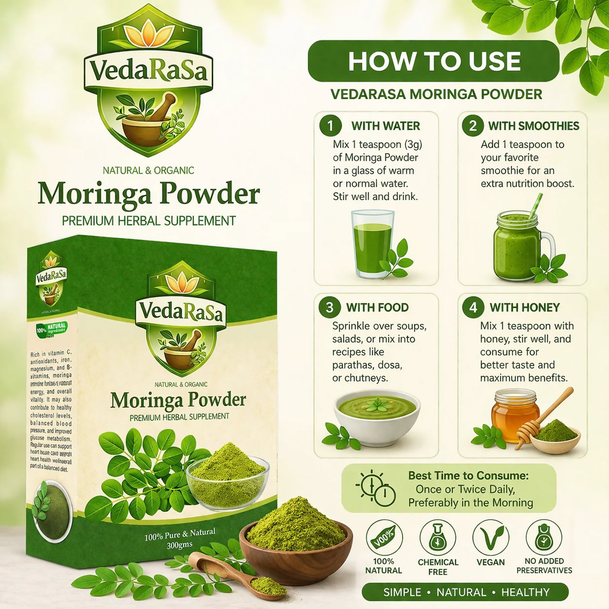 VedaRasa Moringa Leaves Powder  Grab2Buy VedaRasa Grab2Buy