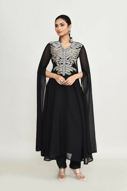 Joban Fashion Black Rayon Kurta Set