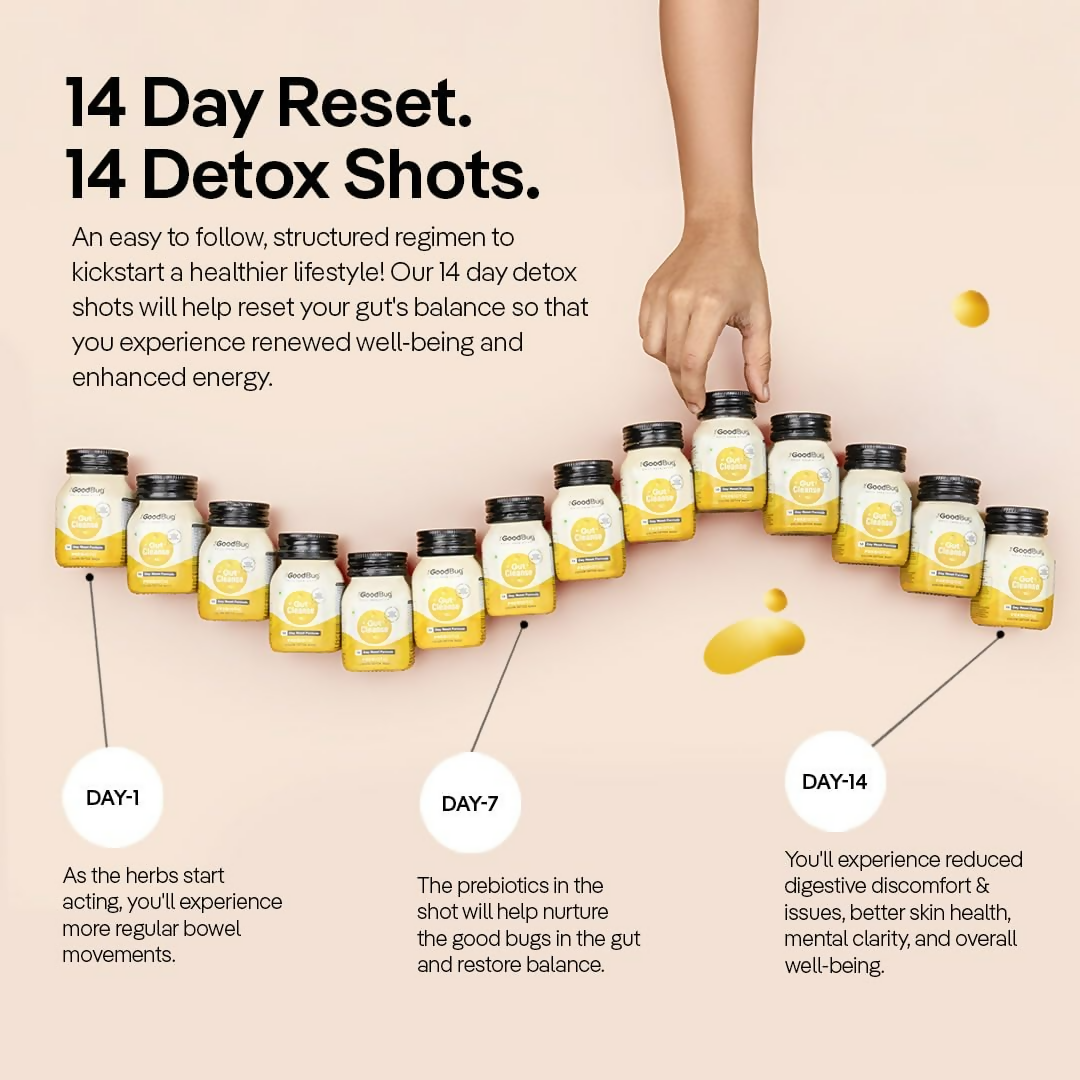 The Good Bug Gut Cleanse - 14 Prebiotic Colon Detox Shots (70ml Each) 