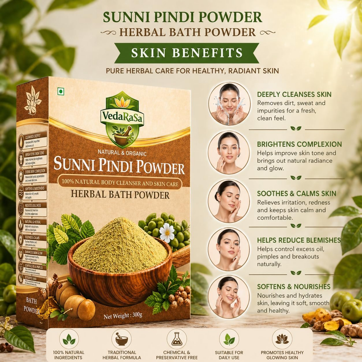 VedaRasa Sunni Pindi Herbal Bath Powder  Grab2Buy VedaRasa Grab2Buy