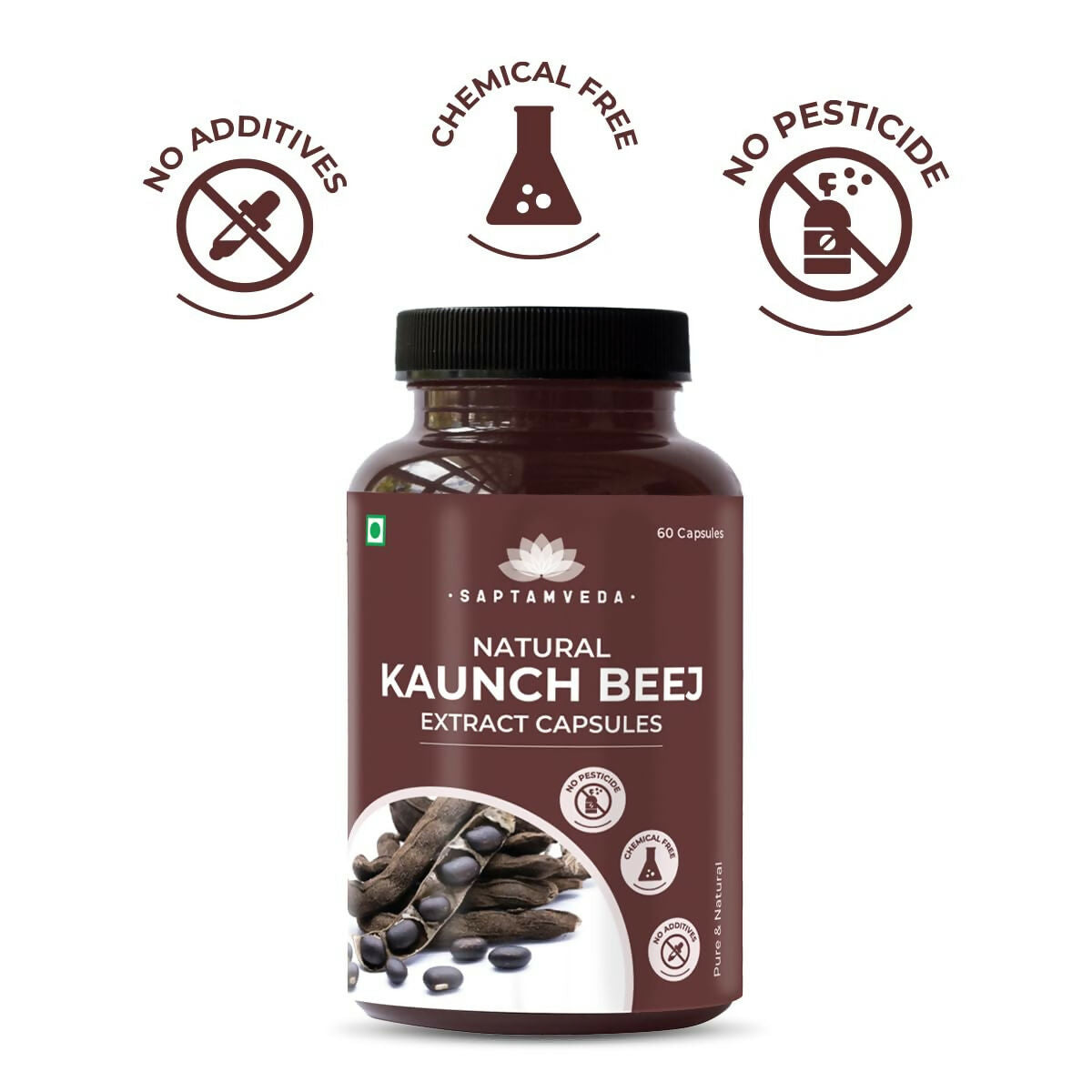 Saptamveda Natural Kaunch Beej Extract Capsules - Grab2buy