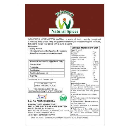 Welcome’s Natural Spices Meat/Mutton Masala Powder - Grab2buy
