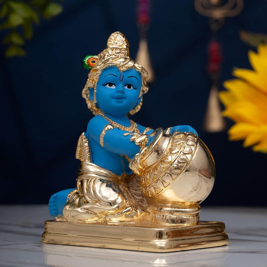 Idolkart Pure 999 Gold Coated Lord Krishna Idol - Grab2buy