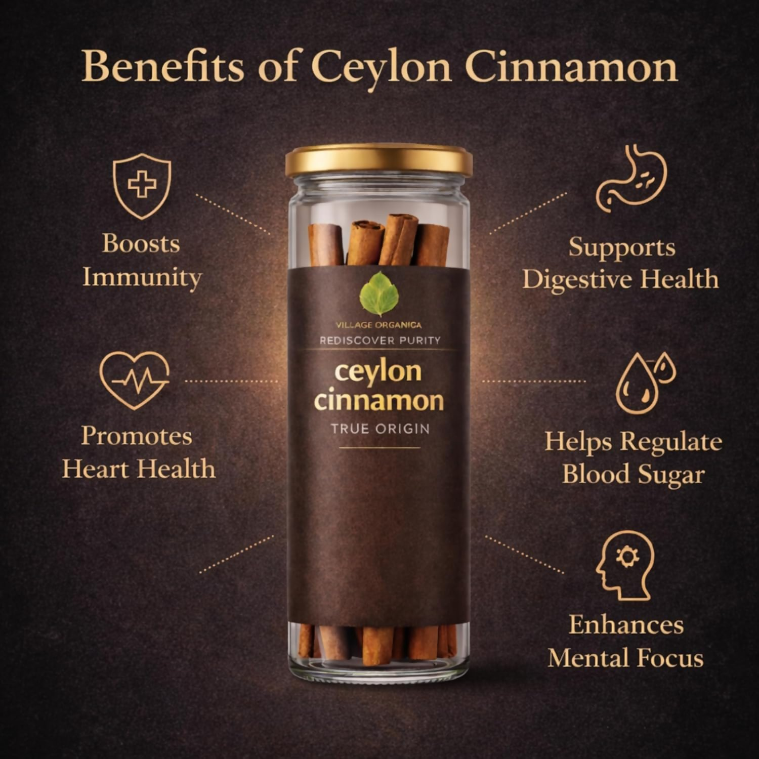 Village-Organica Ceylon Cinnamon Sticks  Grab2Buy Village-Organica Grab2Buy