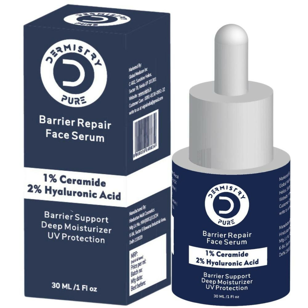 Dermistry Pure 1% Ceramide 2% Hyaluronic Acid Sensitive & Dry Skin Moisturizer Barrier Repair Serum 