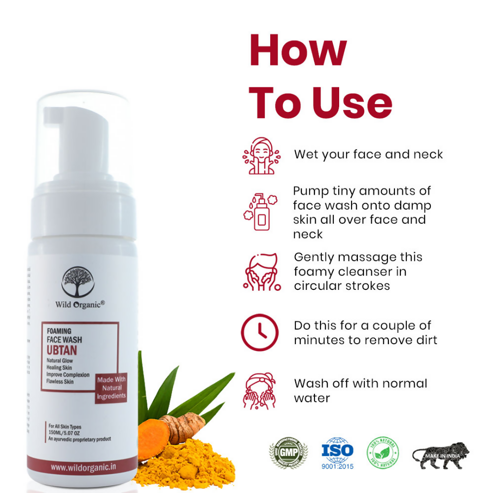 Wild Organic Foaming Face Wash Ubtan  Grab2Buy Wild Organic Grab2Buy