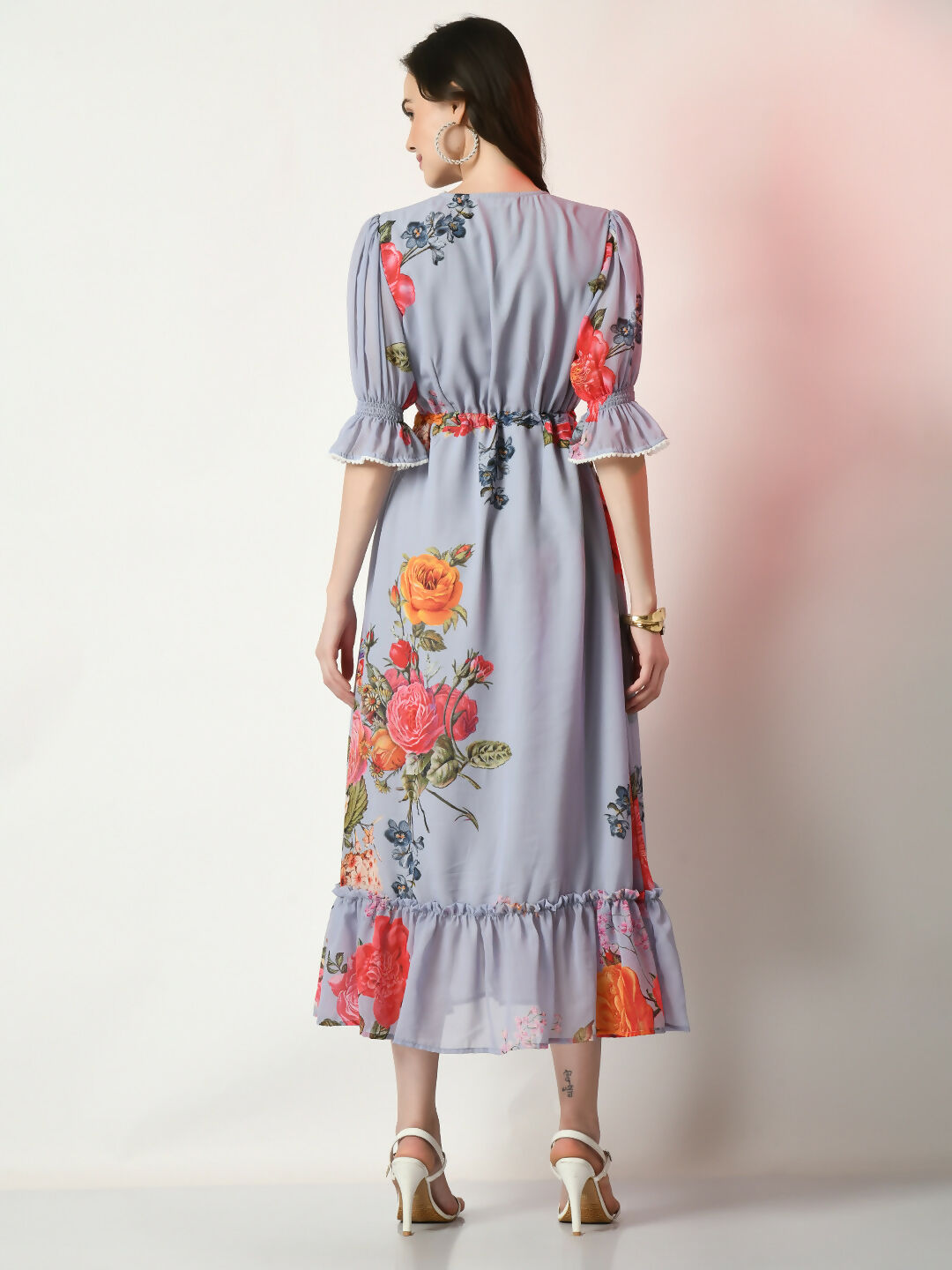 Myshka Women's Grey Printed Dress