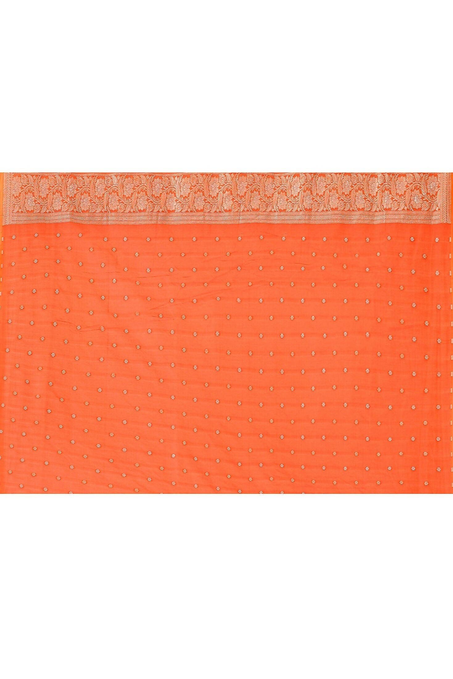 Joban Fashion Orange Banarasi Soft Pure Handloom Banarasi Silk Saree | Swadesiicart