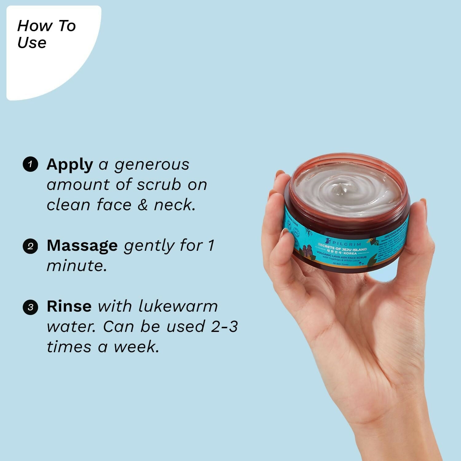 Pilgrim Face Scrub with Yugdugu & White Lotus, For Glowing Skin & Blackhead Removal, Dry, Oily Combination Skin - Grab2buy