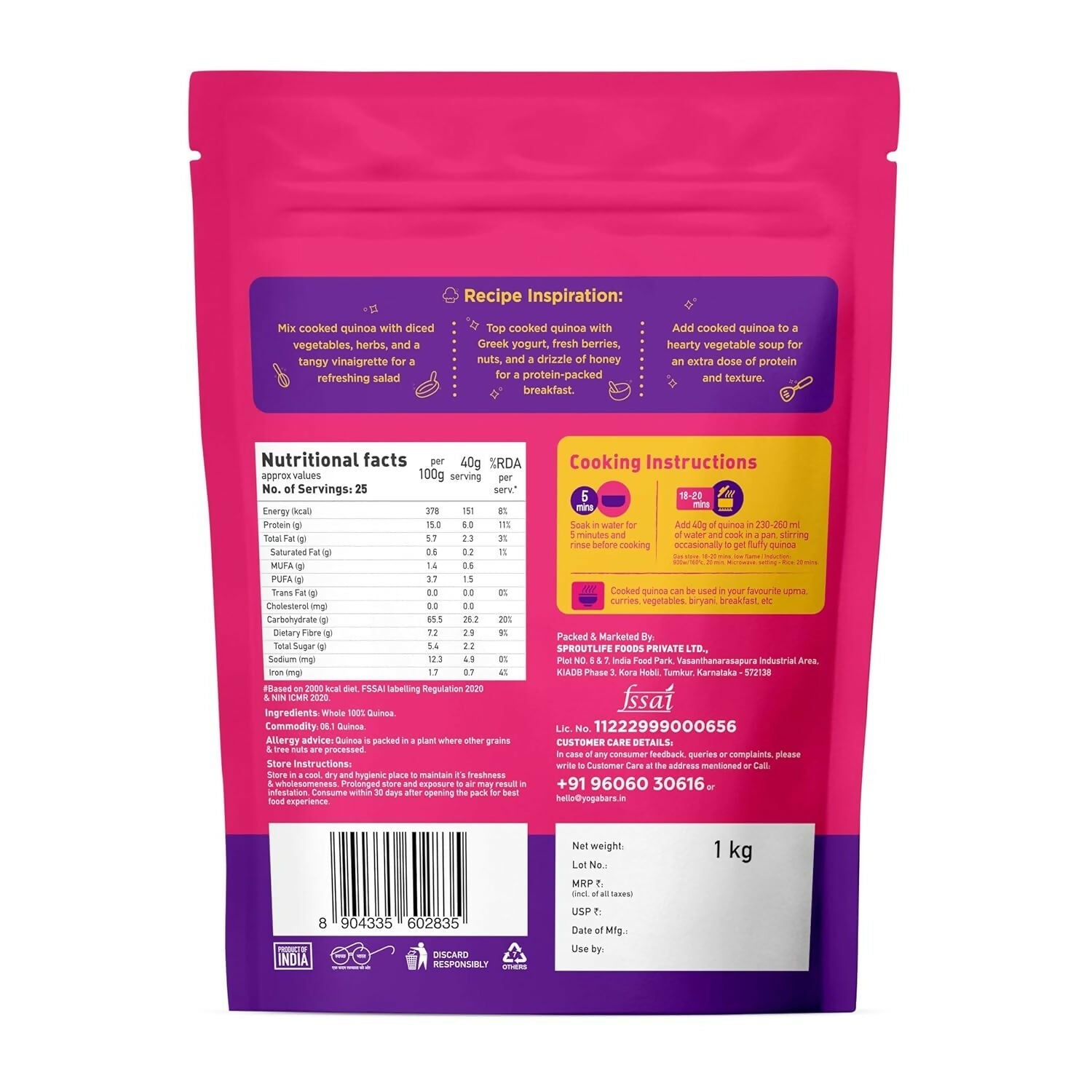 Yoga Bar Whole Quinoa Pouch  Grab2Buy Yoga Bar Grab2Buy