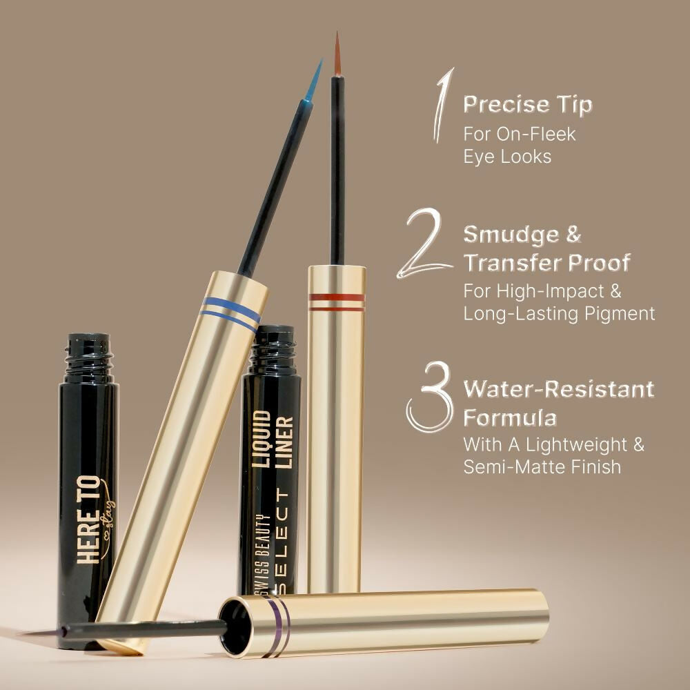 Swiss Beauty Select Here To Stay Liquid Liner, 3-Mood Brown 
